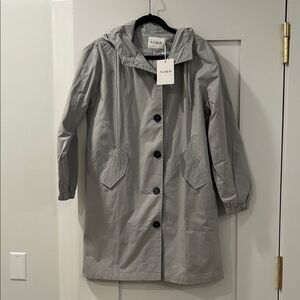 Nord Gray Hooded Rain Coat, Size XS